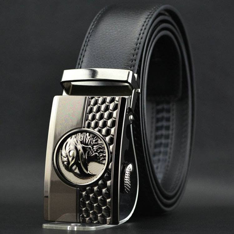 Elegant Eagle Buckle Leather Belt Belt    - Sophisticated Gentlemen