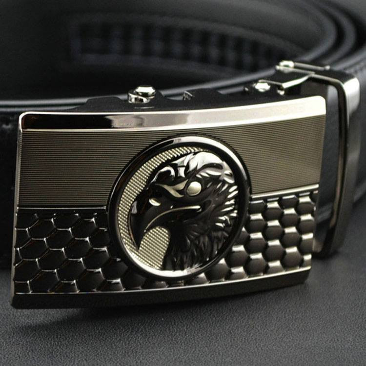 Elegant Eagle Buckle Leather Belt Belt    - Sophisticated Gentlemen