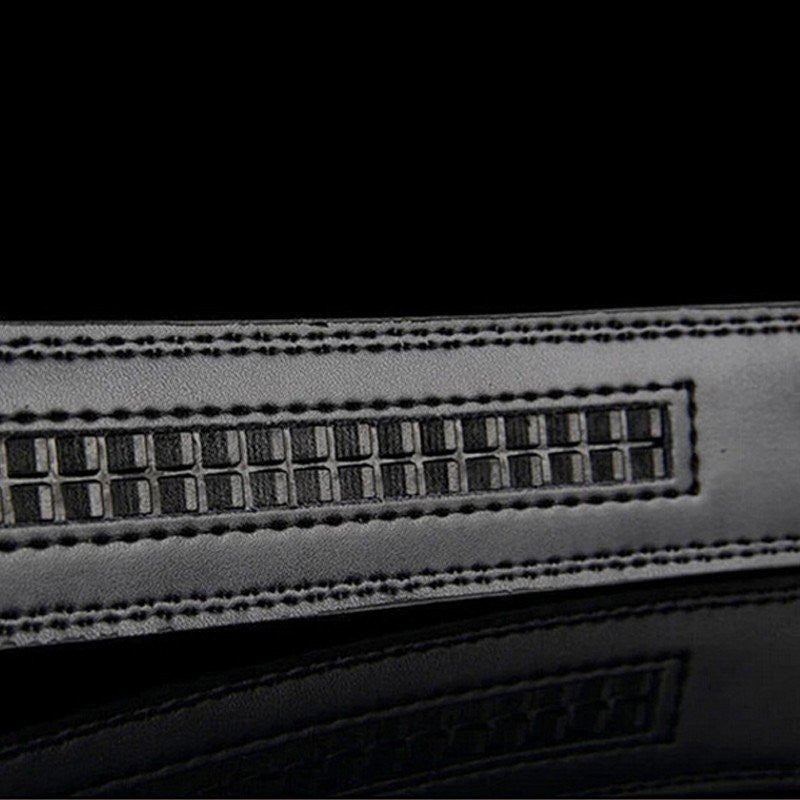 Matte Gunmetal and Gold Buckle Leather Belt Belt    - Sophisticated Gentlemen