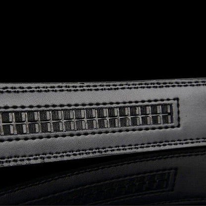 Matte Gunmetal and Gold Buckle Leather Belt Belt    - Sophisticated Gentlemen