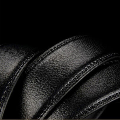 Matte Gunmetal and Gold Buckle Leather Belt Belt    - Sophisticated Gentlemen