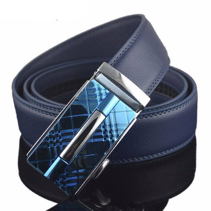 Bold Square Buckle Leather Belt belt    - Sophisticated Gentlemen