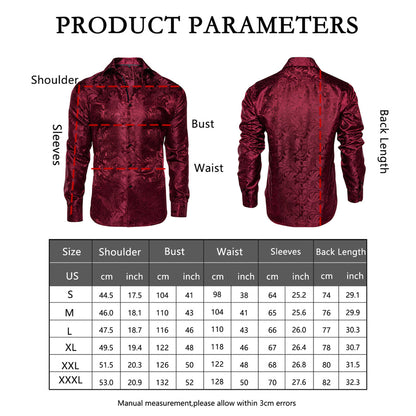 Classic Black Paisley Silk Dress Shirt shirt    - Sophisticated Gentlemen