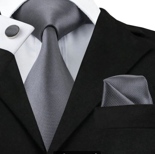 Dark Grey Tie Set tie sets    - Sophisticated Gentlemen