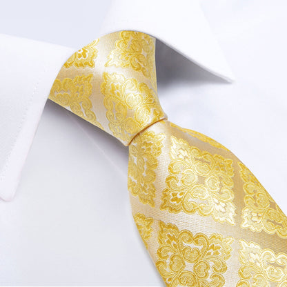 Royalty Gold Tie, Pocket Square and Cufflinks tie sets    - Sophisticated Gentlemen
