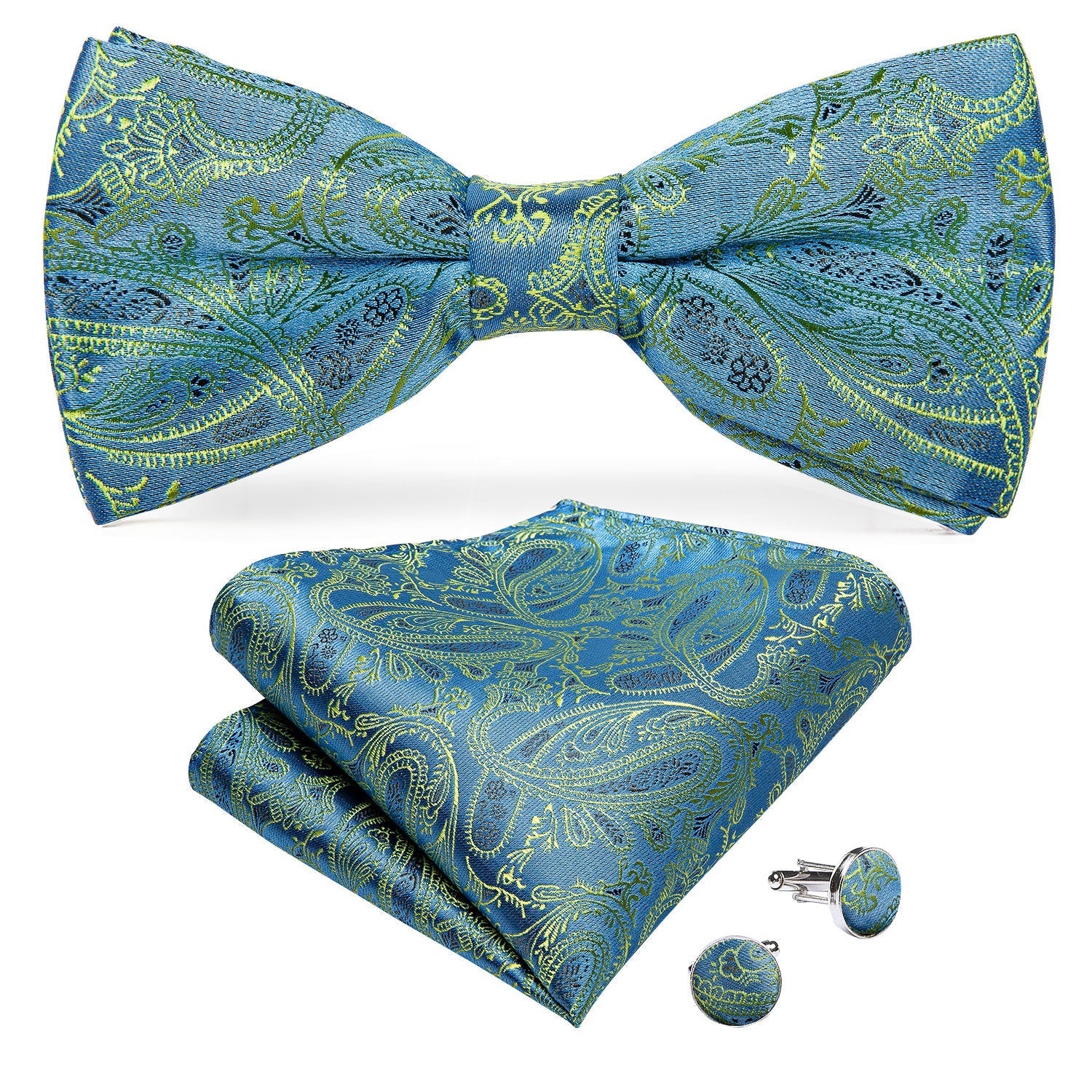 Turquoise Paisley Vest Set vest    - Sophisticated Gentlemen