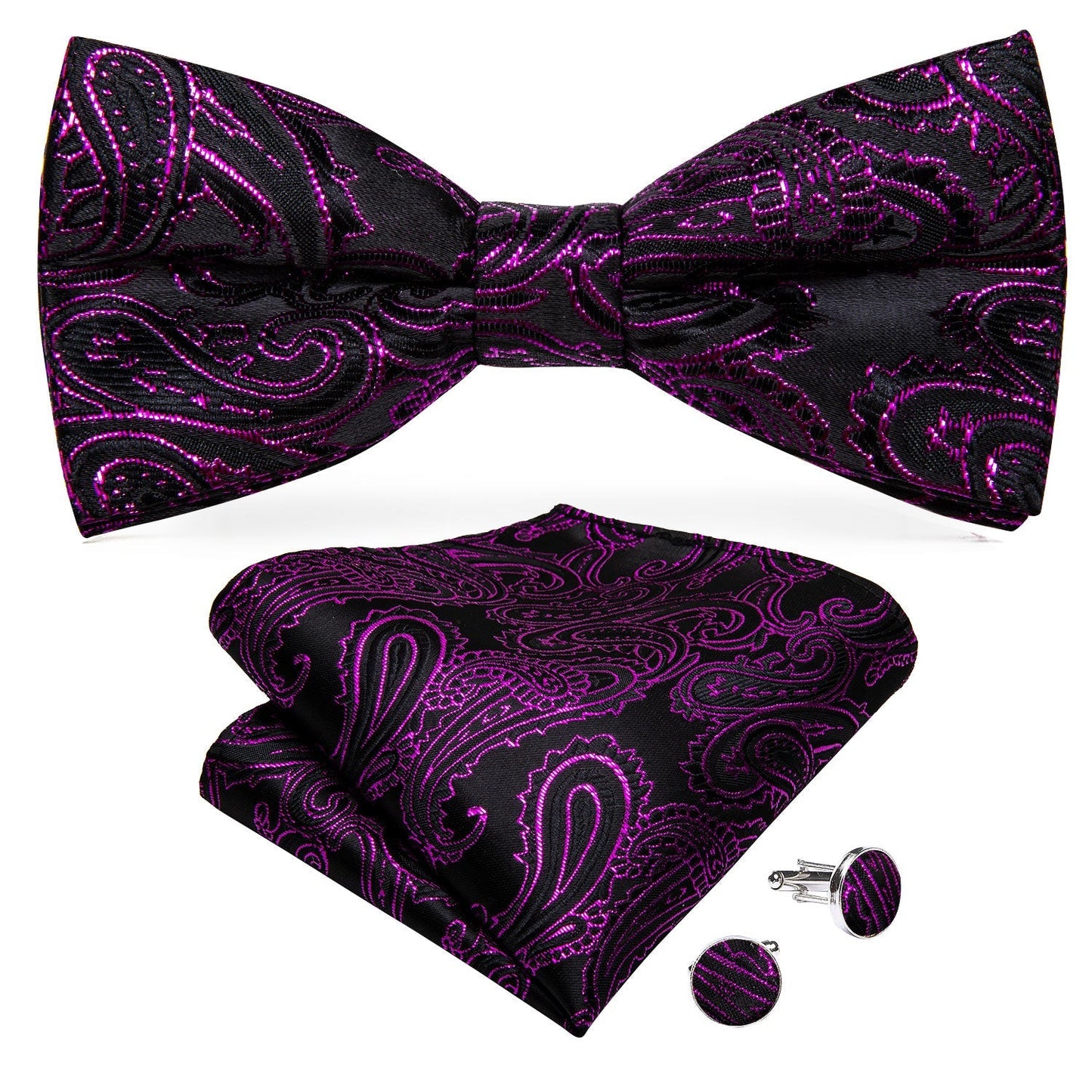 Black and Purple Paisley Vest Set vest set    - Sophisticated Gentlemen