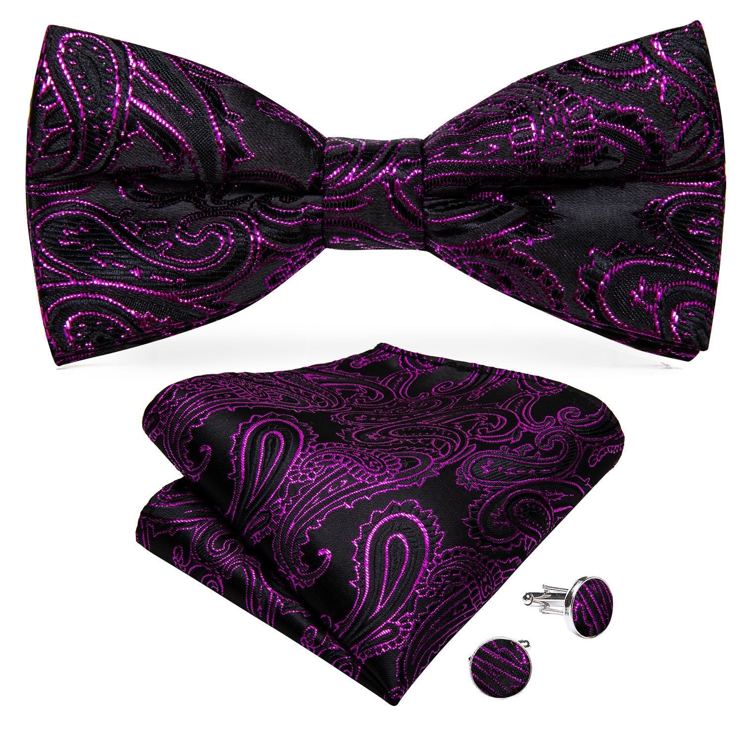 Black and Purple Paisley Vest Set vest set    - Sophisticated Gentlemen