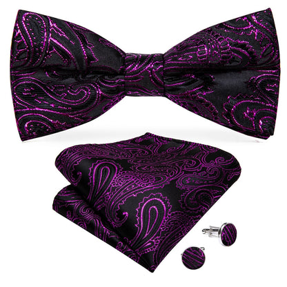 Black and Purple Paisley Vest Set vest set    - Sophisticated Gentlemen