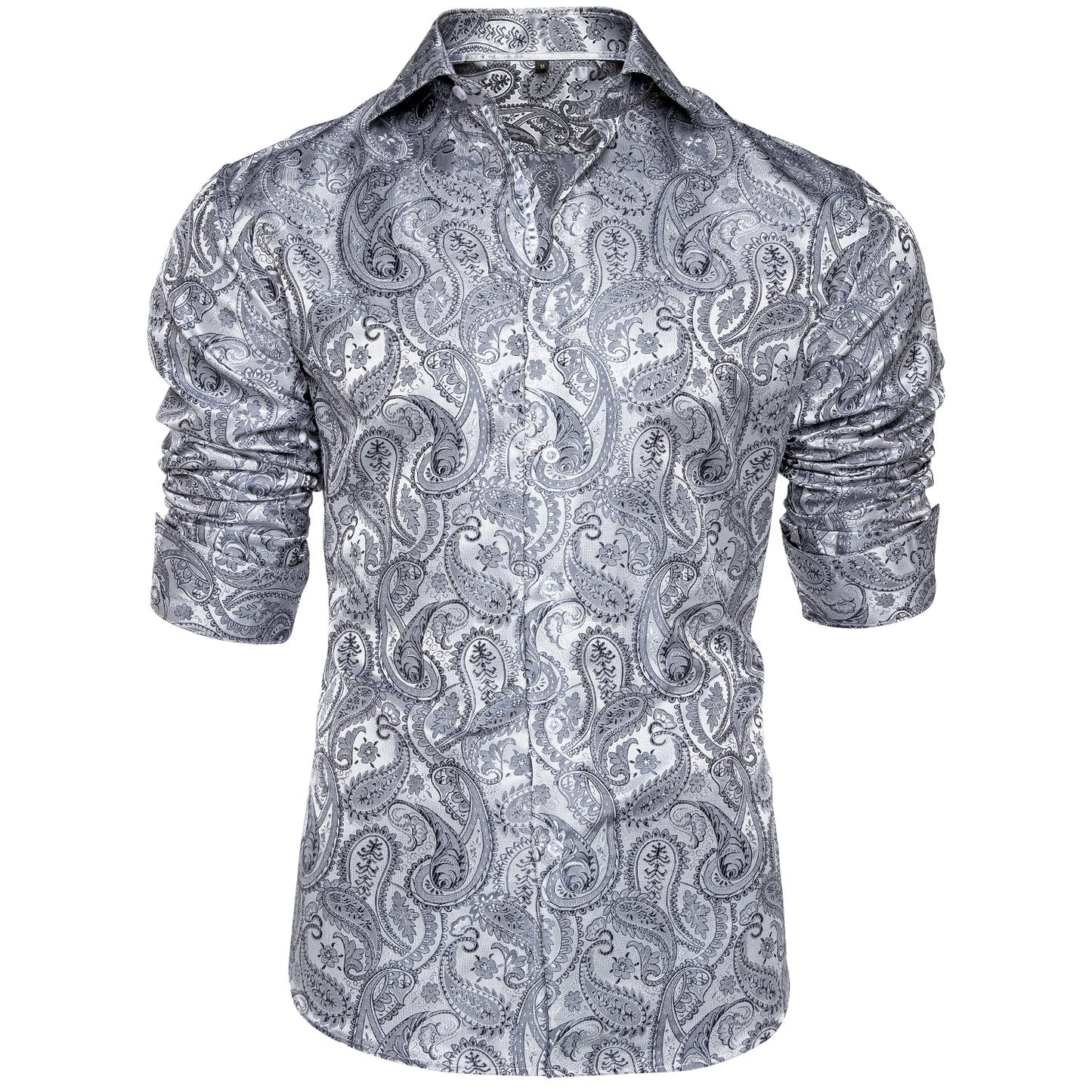 Silver Paisley Dress Shirt shirt    - Sophisticated Gentlemen