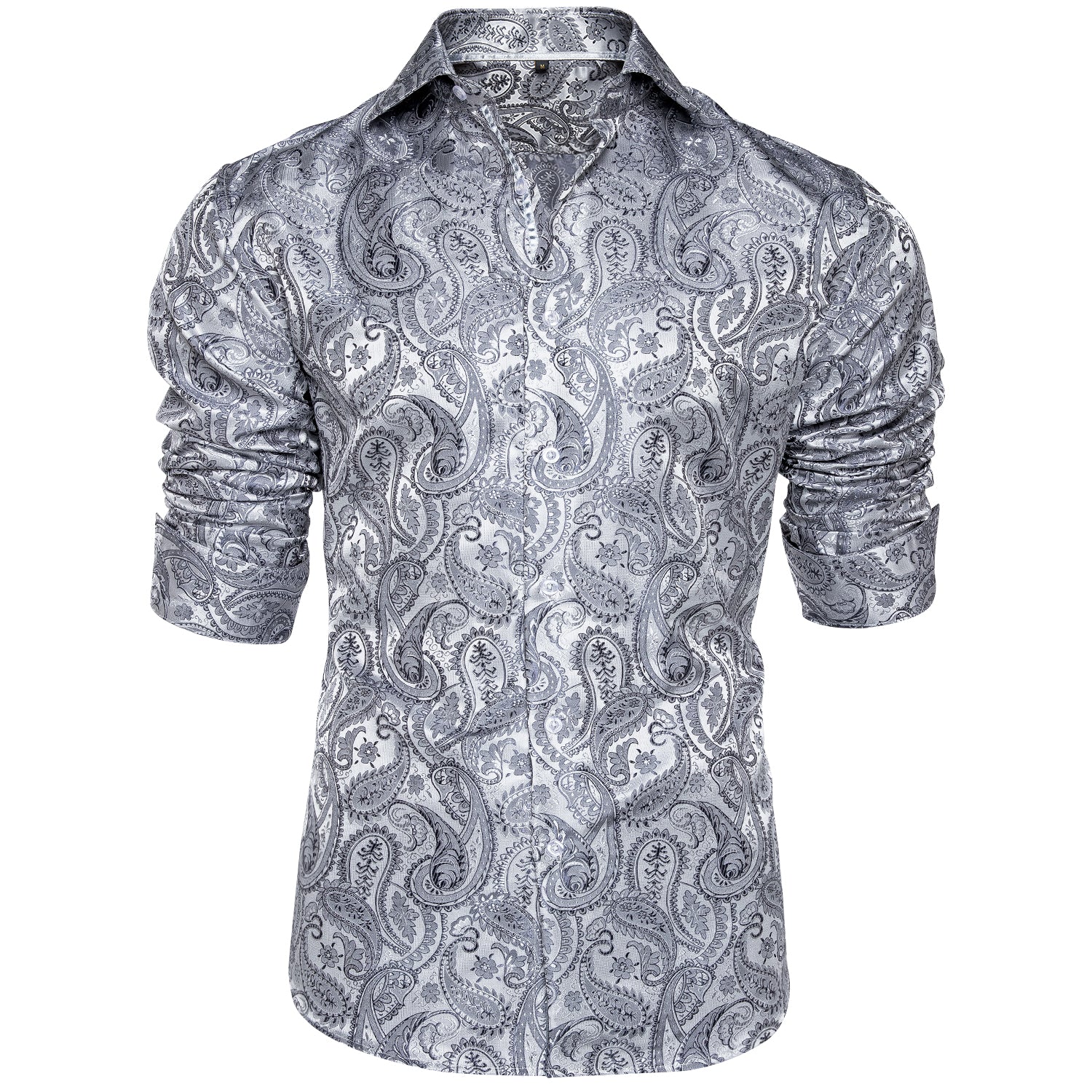 Silver Paisley Dress Shirt shirt    - Sophisticated Gentlemen