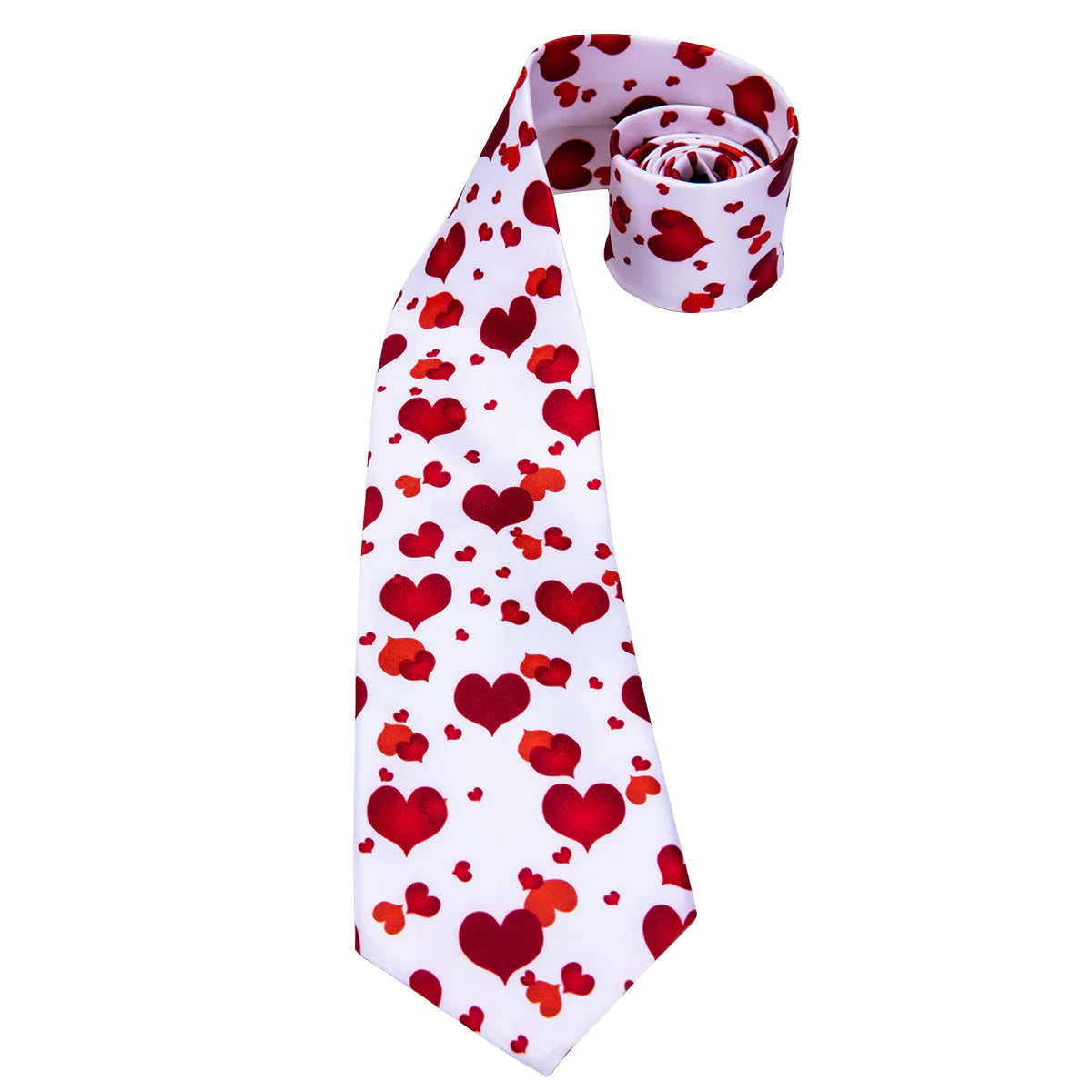 Love Hearts Silk Tie, Pocket Square and Cufflinks tie sets    - Sophisticated Gentlemen