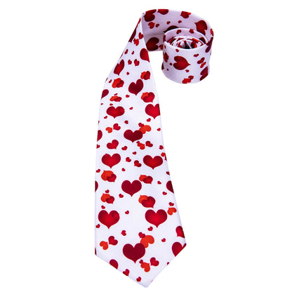 Love Hearts Silk Tie, Pocket Square and Cufflinks tie sets    - Sophisticated Gentlemen