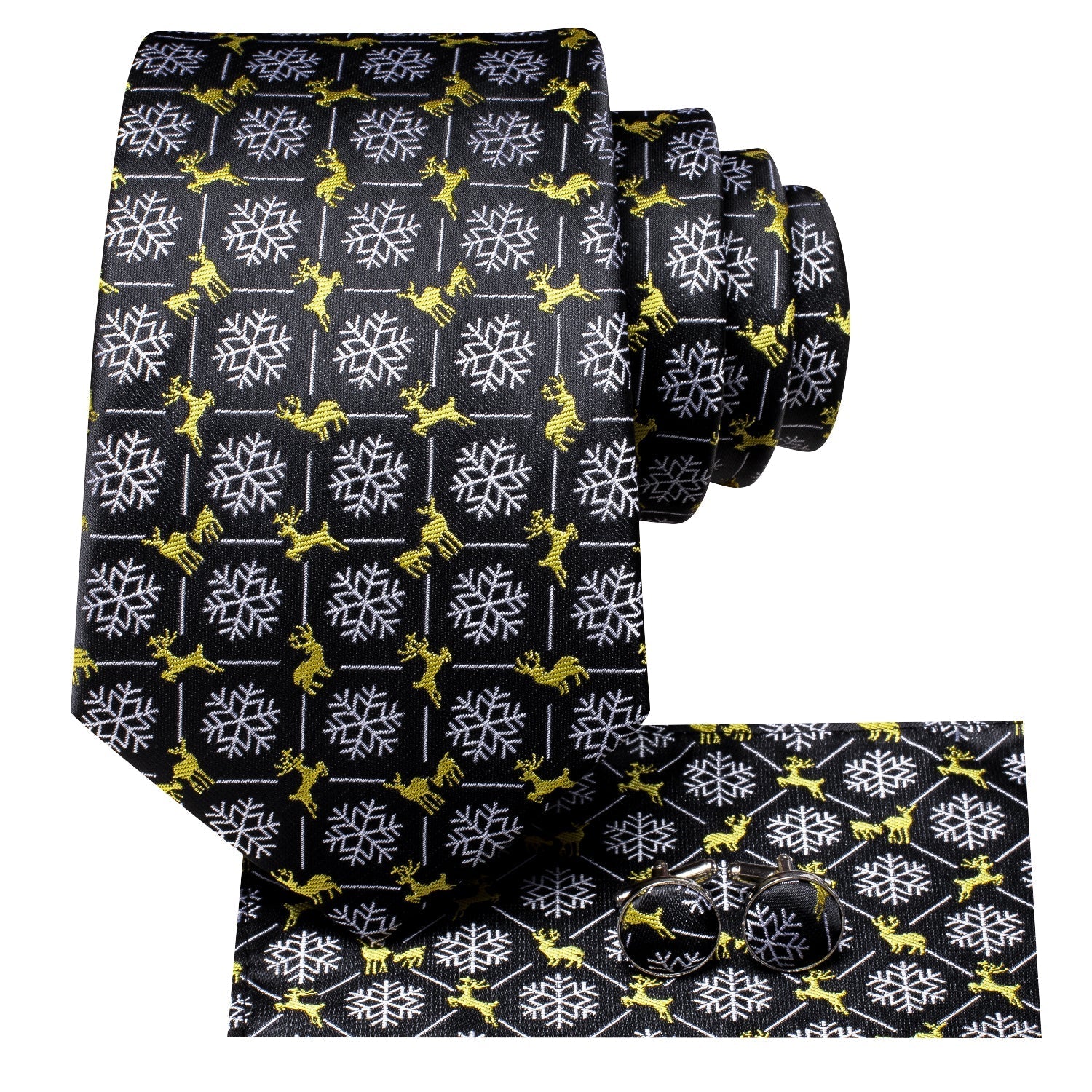 Snowflakes and Deers Christmas Tie Set tie sets    - Sophisticated Gentlemen