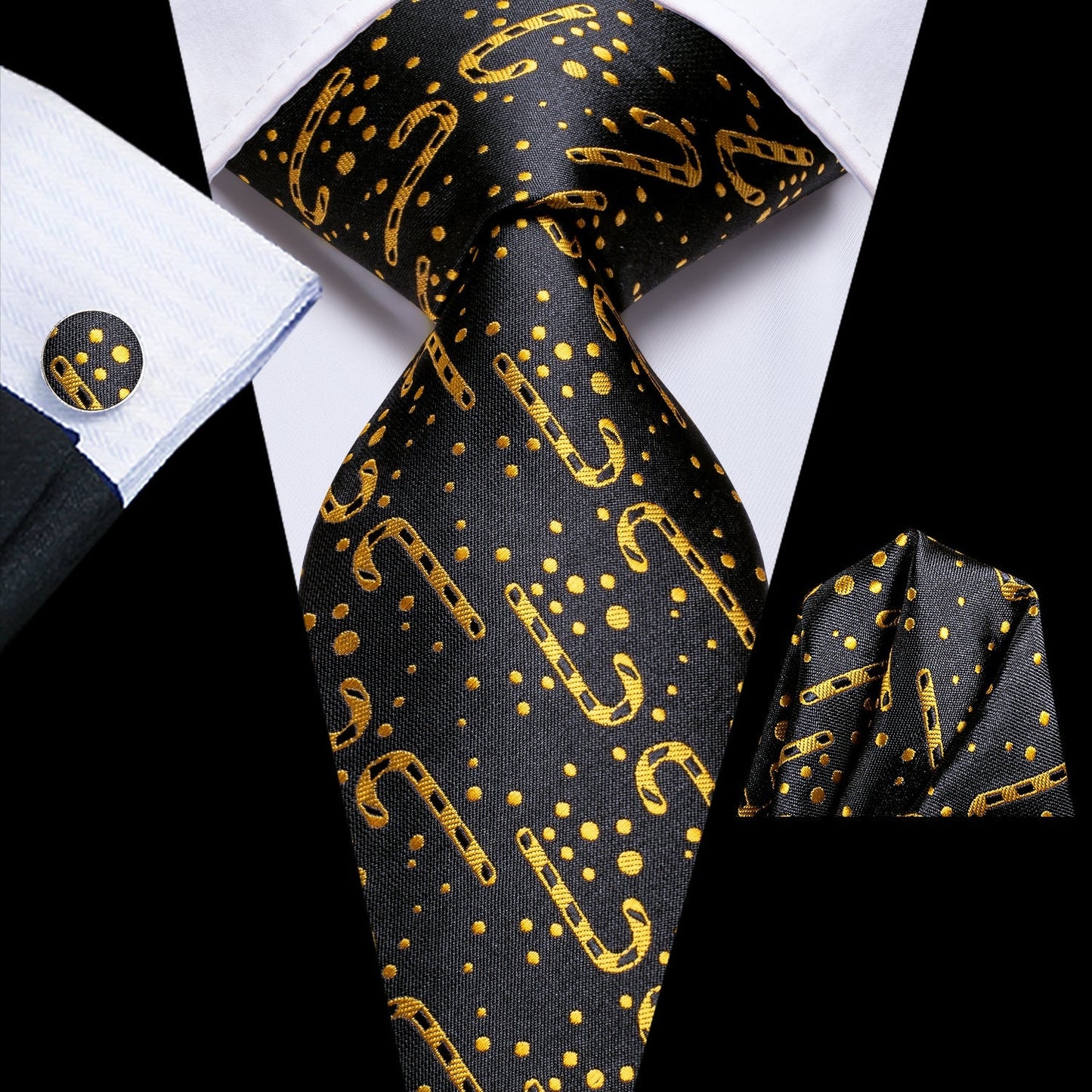 Golden Candy Cane Tie Set tie sets Standard packaging   - Sophisticated Gentlemen