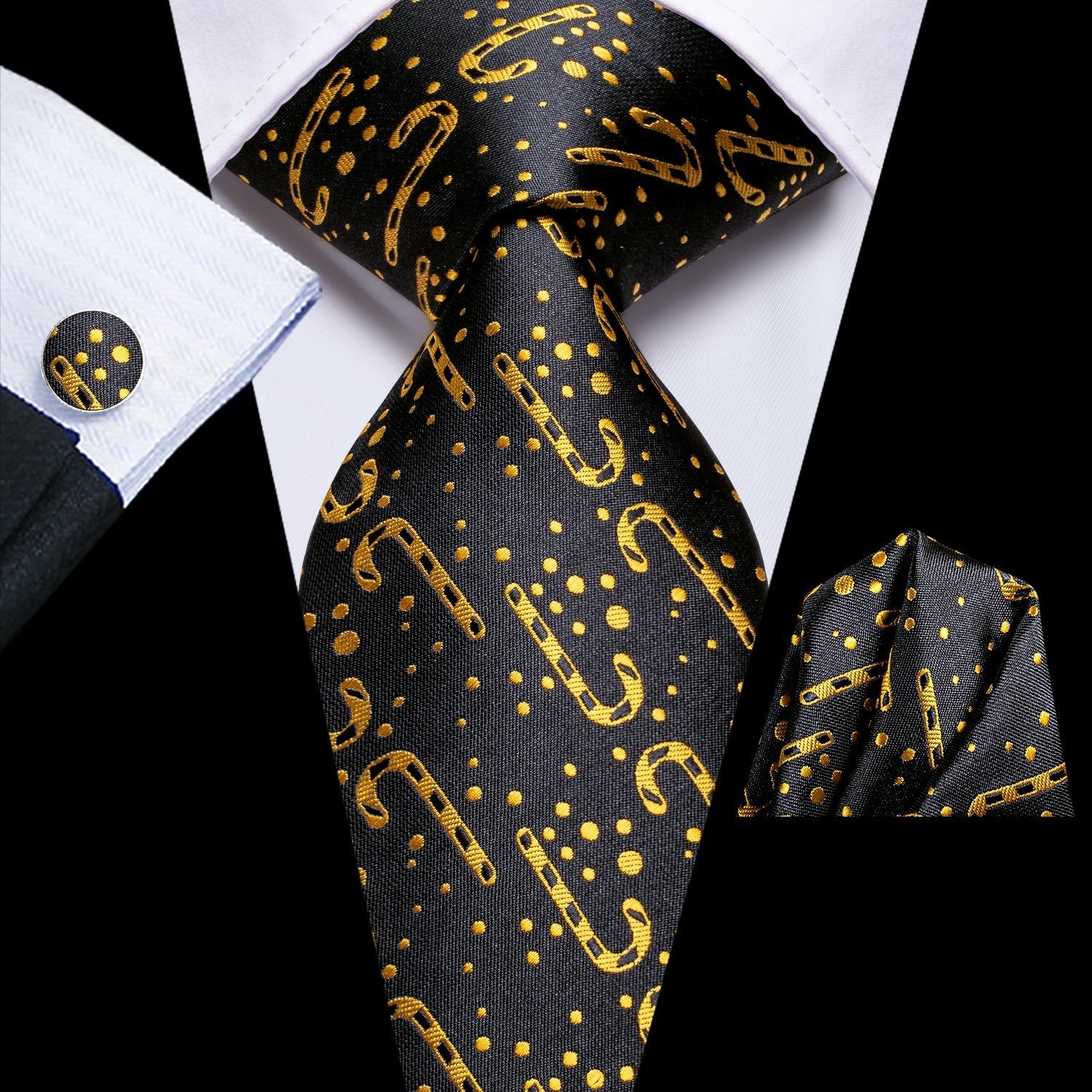 Golden Candy Cane Tie Set tie sets Standard packaging   - Sophisticated Gentlemen