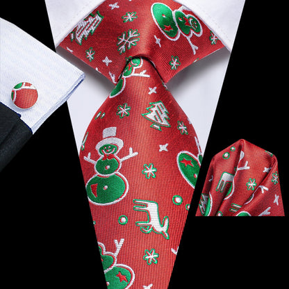 Red and Green Christmas Pattern Tie Set tie sets Standard packaging   - Sophisticated Gentlemen