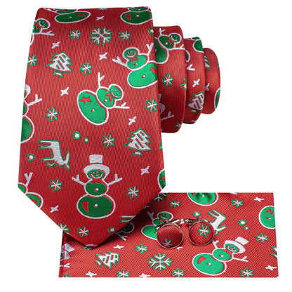 Red and Green Christmas Pattern Tie Set tie sets    - Sophisticated Gentlemen