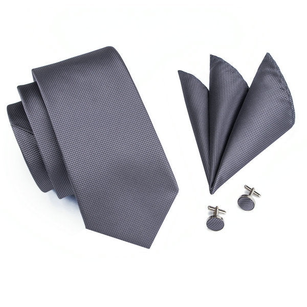 Dark Grey Tie Set tie sets    - Sophisticated Gentlemen
