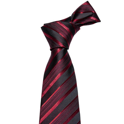 Bloody Stripes Tie, Pocket Square and Cufflinks - SOPHGENT