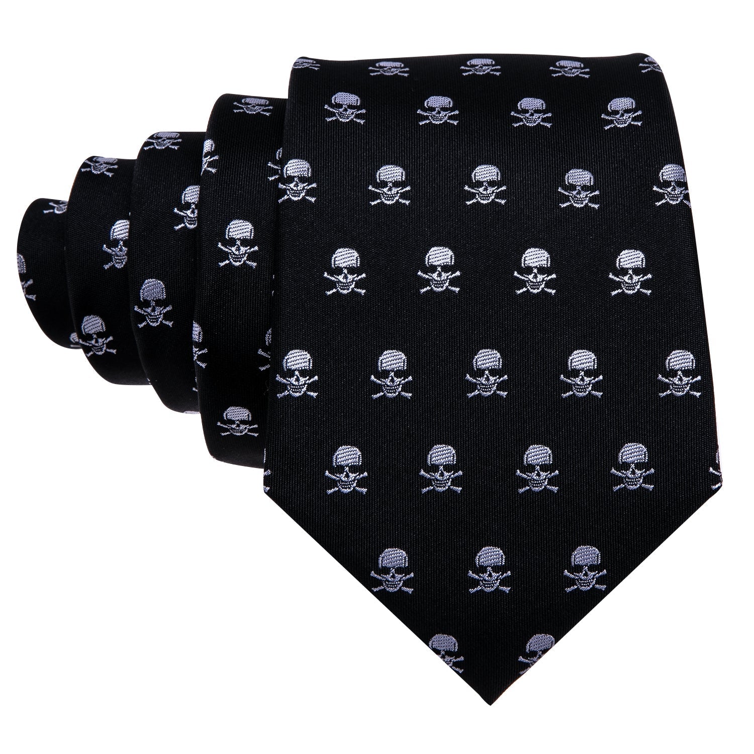 Black and Skulls Silk Tie Set - SOPHGENT