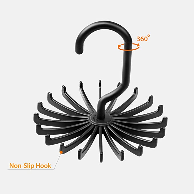 Hanging Tie Rack - Black Storage Holders & Racks    - Sophisticated Gentlemen