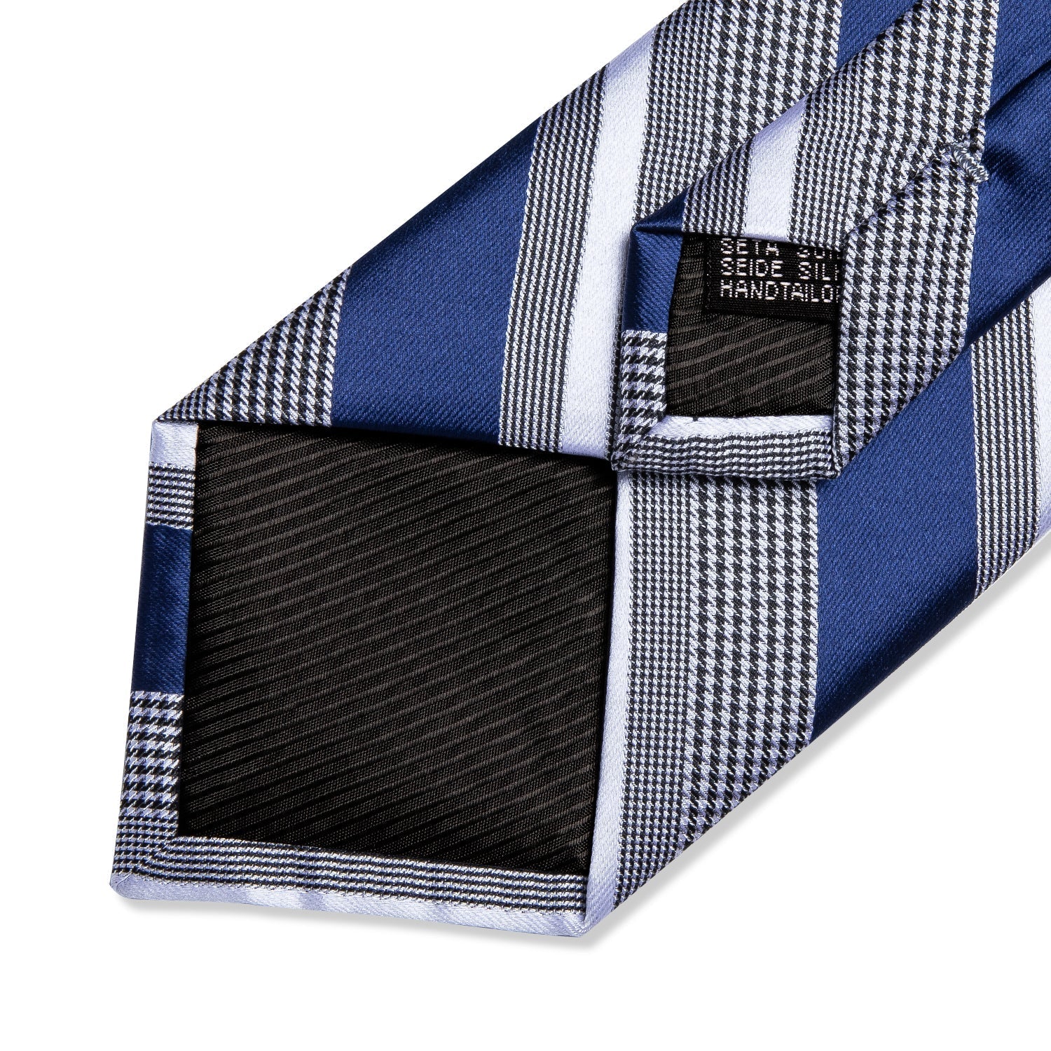 Royal Blue and Gray Striped Tie, Pocket Square and Cufflinks tie sets    - Sophisticated Gentlemen