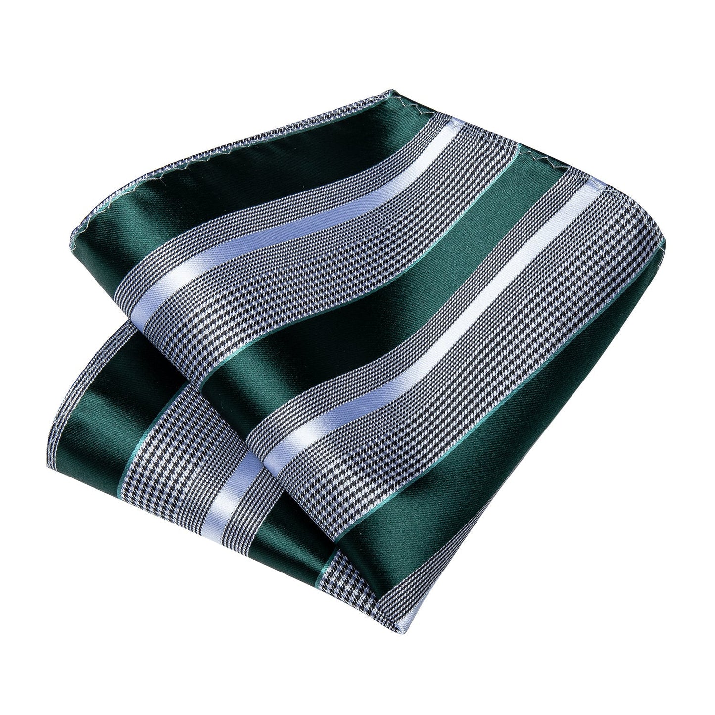 Green and Gray Striped Tie Set tie set    - Sophisticated Gentlemen