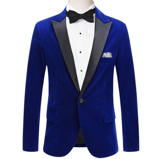 Blue Velvet Tuxedo Jacket tuxedo    - Sophisticated Gentlemen