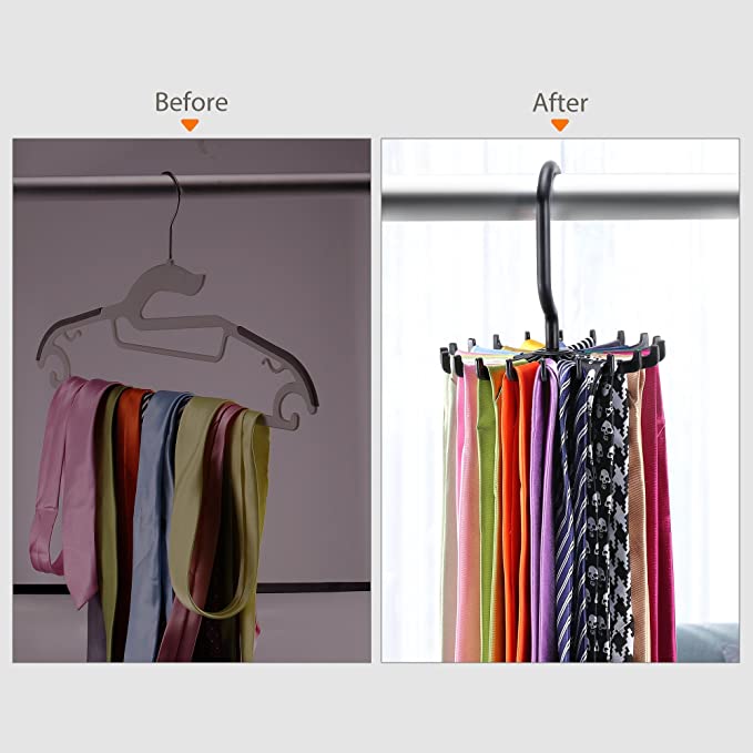 Hanging Tie Rack - Black Storage Holders & Racks    - Sophisticated Gentlemen