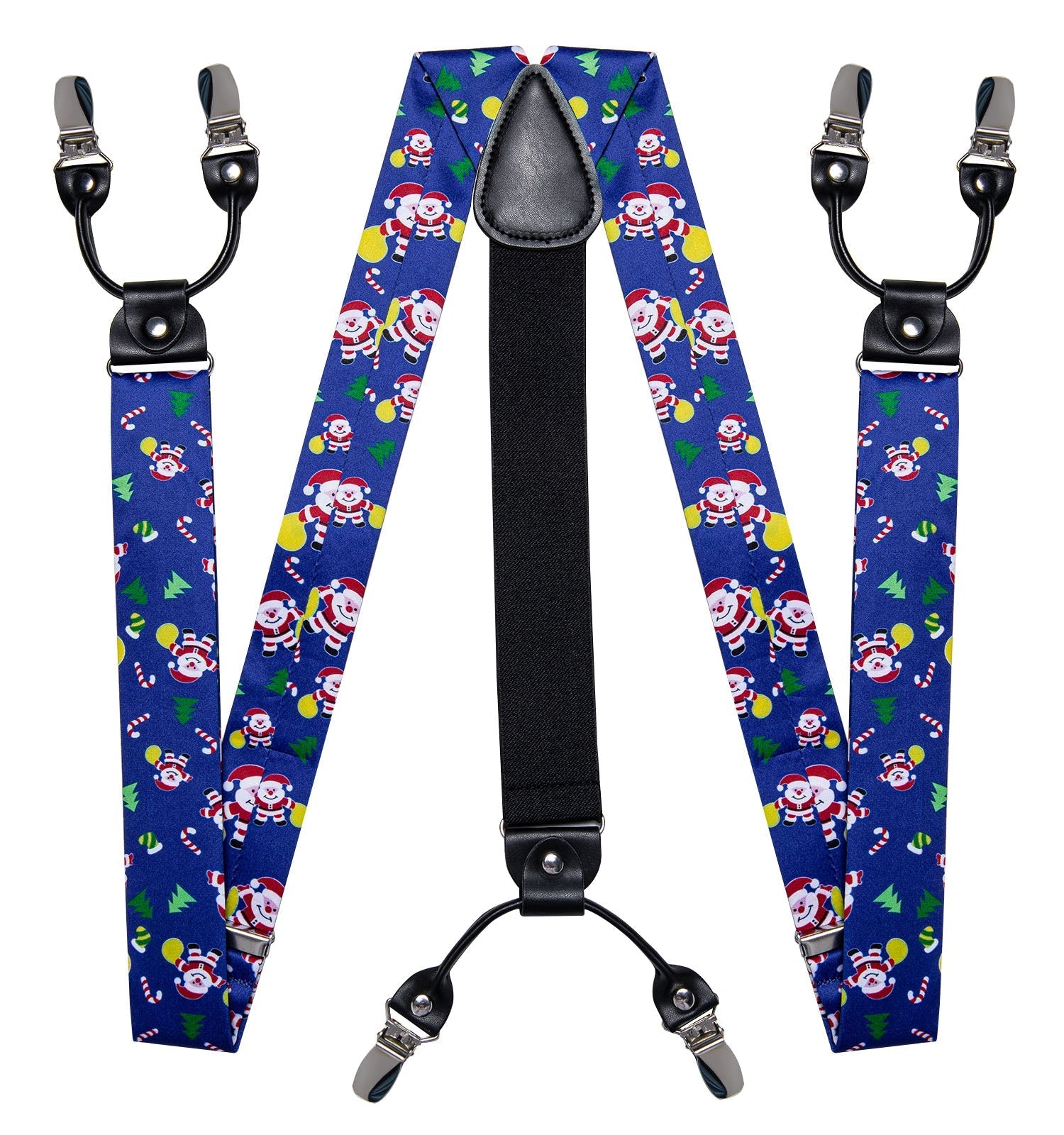 Christmas Decorations Bow Tie and Suspenders Set in Blue bow tie    - Sophisticated Gentlemen