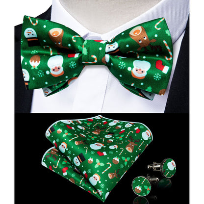 Christmas Decorations Bow Tie and Suspenders Set in Green bow tie    - Sophisticated Gentlemen