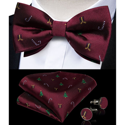 Christmas Decorations Bow Tie and Suspenders Set bow tie    - Sophisticated Gentlemen