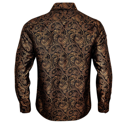Gold and Black Paisley Dress Shirt - SOPHGENT