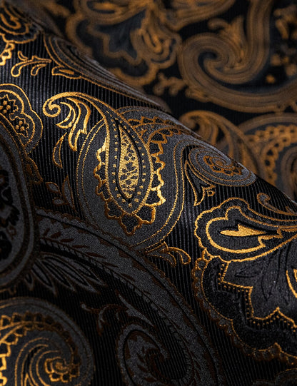 Gold and Black Paisley Dress Shirt shirt    - Sophisticated Gentlemen