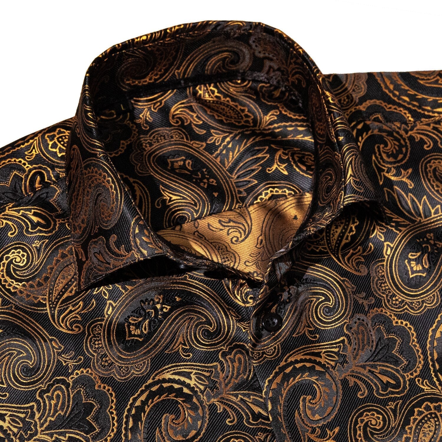Gold and Black Paisley Dress Shirt shirt    - Sophisticated Gentlemen