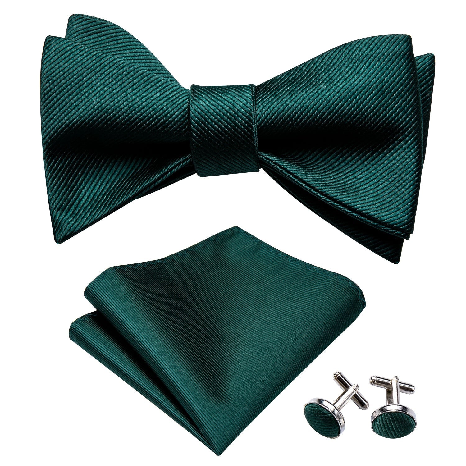 Green Green Grass Bow Tie, Pocket Square and Cufflinks bow tie    - Sophisticated Gentlemen