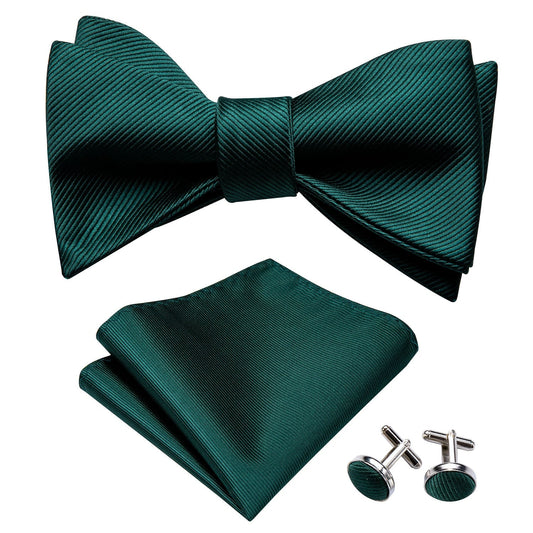 Green Green Grass Bow Tie, Pocket Square and Cufflinks bow tie    - Sophisticated Gentlemen