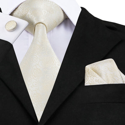 Milk Roses Tie, Pocket Square and Cufflinks - SOPHGENT