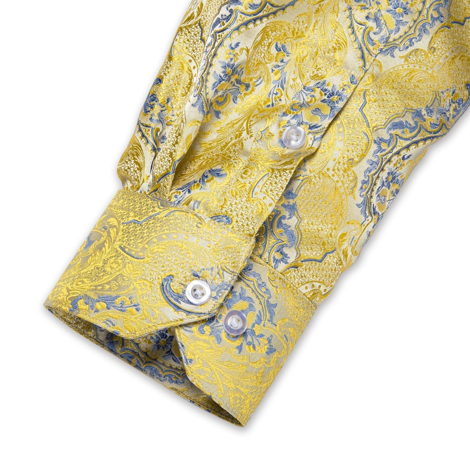 Yellow and Blue Floral Dress Shirt shirt    - Sophisticated Gentlemen