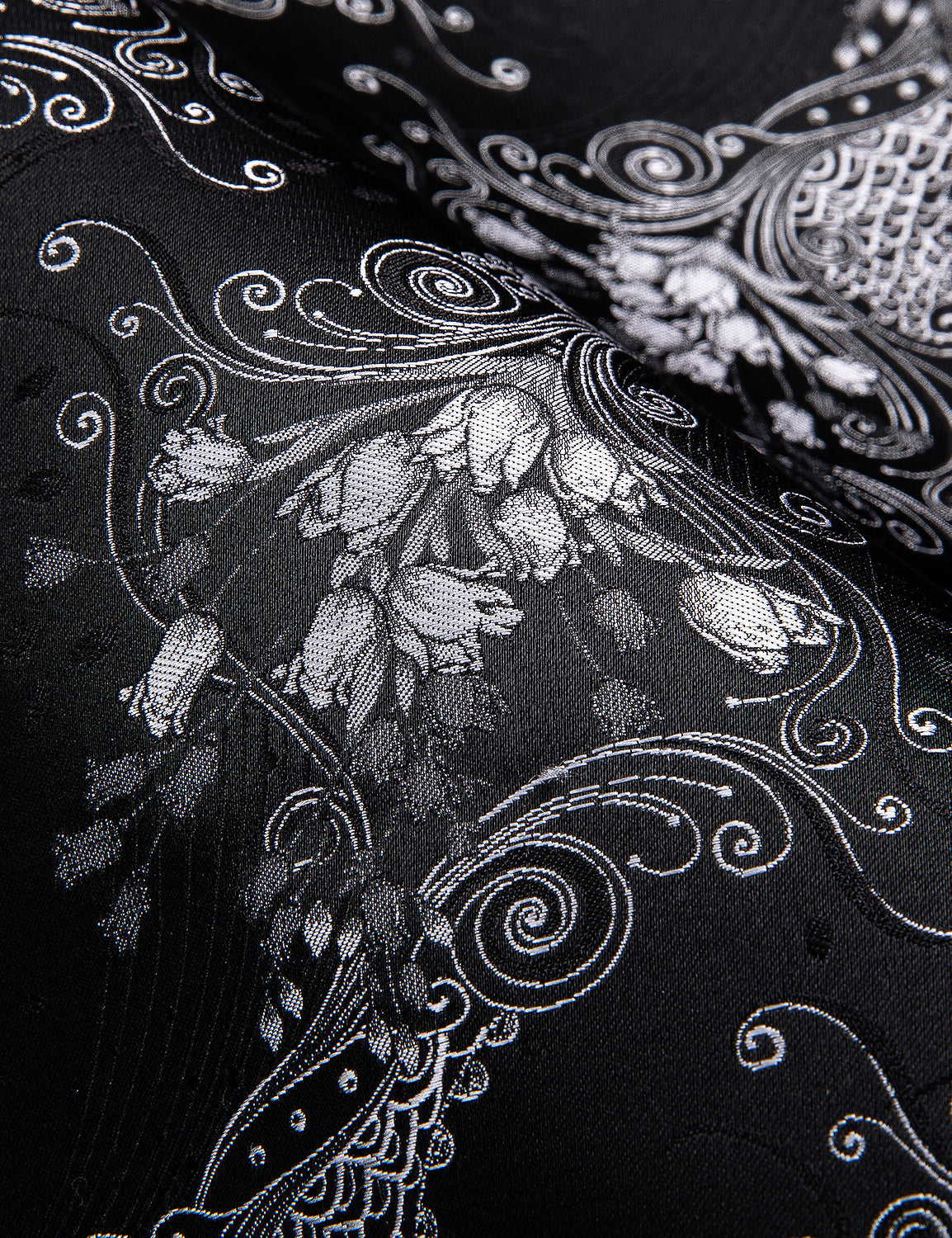 Silver and Black Floral Dress Shirt shirt    - Sophisticated Gentlemen