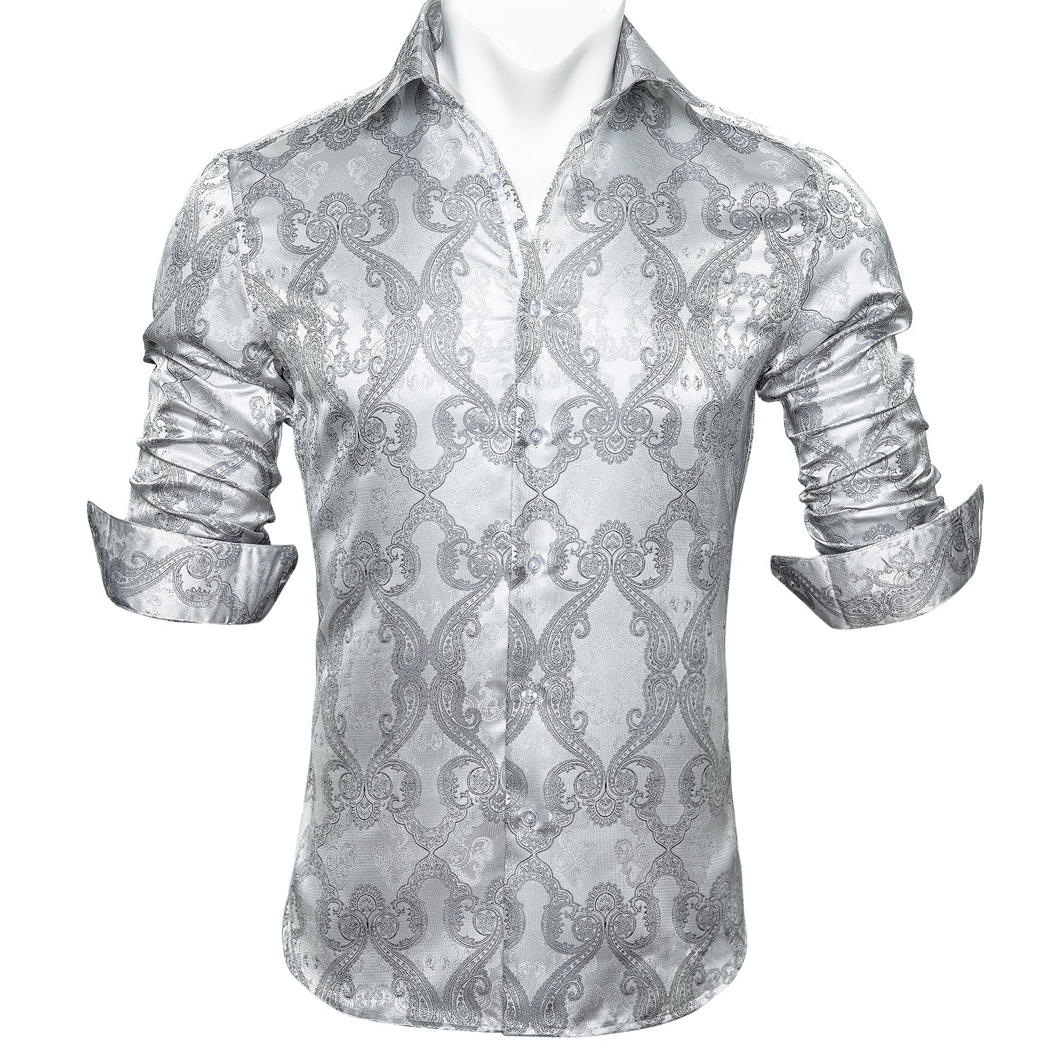 Silver Ornamental Dress Shirt shirt    - Sophisticated Gentlemen