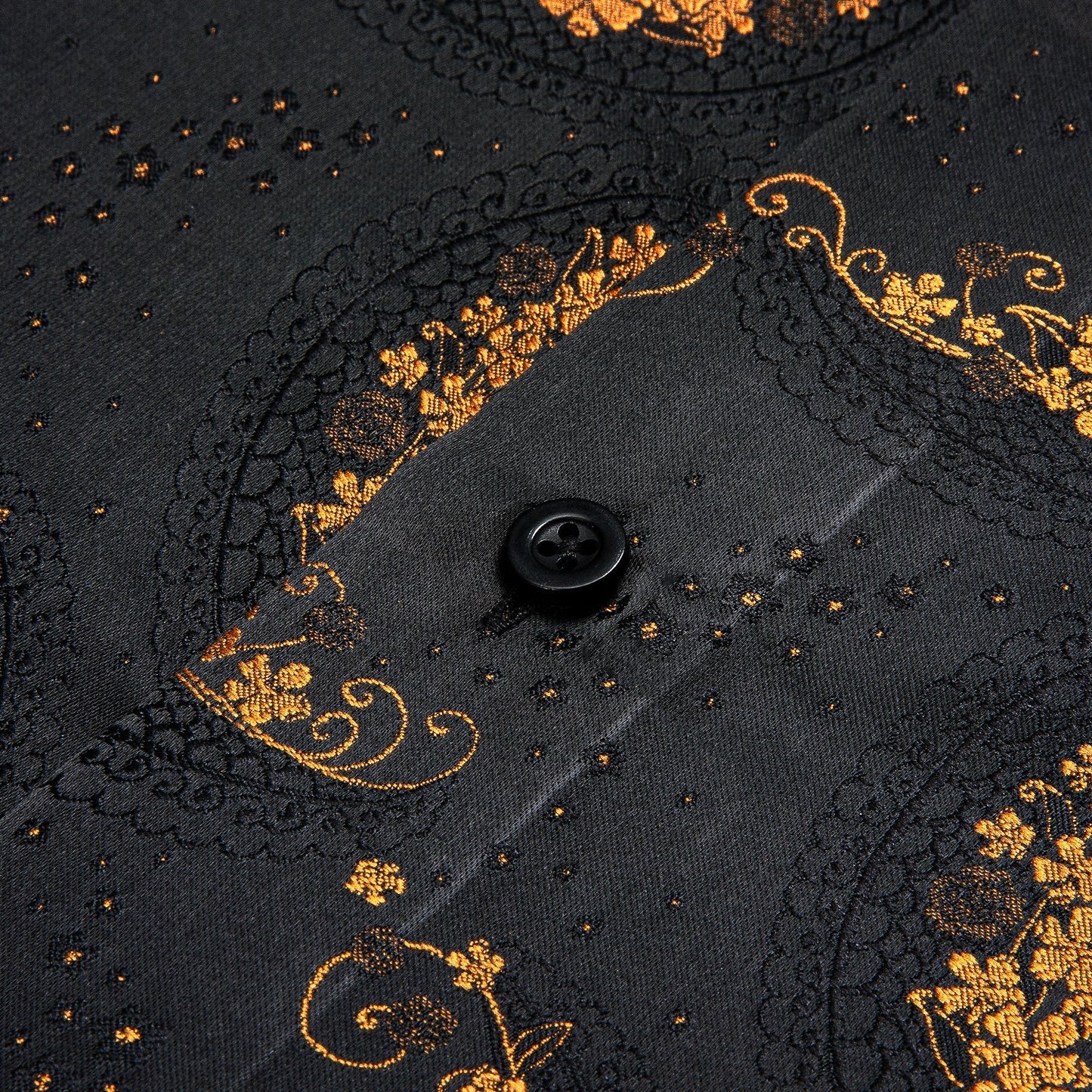Black and Gold Floral Dress Shirt shirt    - Sophisticated Gentlemen