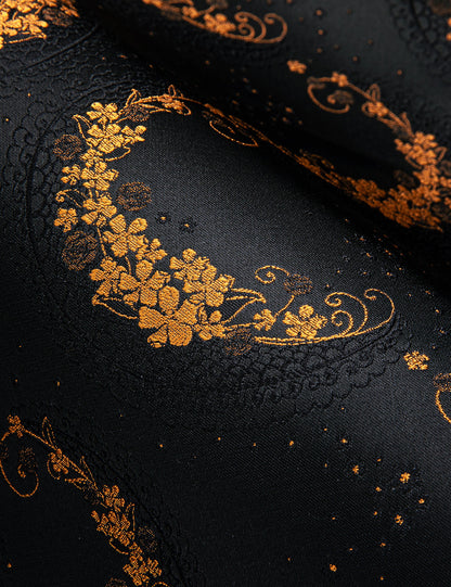 Black and Gold Floral Dress Shirt shirt    - Sophisticated Gentlemen