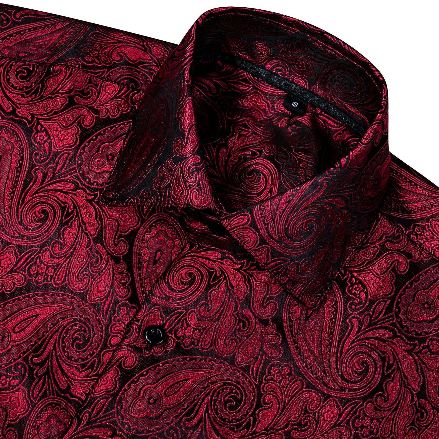 Black and Red Paisley Dress Shirt shirt    - Sophisticated Gentlemen