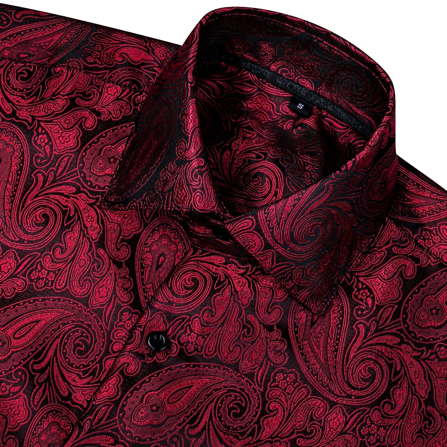 Black and Red Paisley Dress Shirt shirt    - Sophisticated Gentlemen