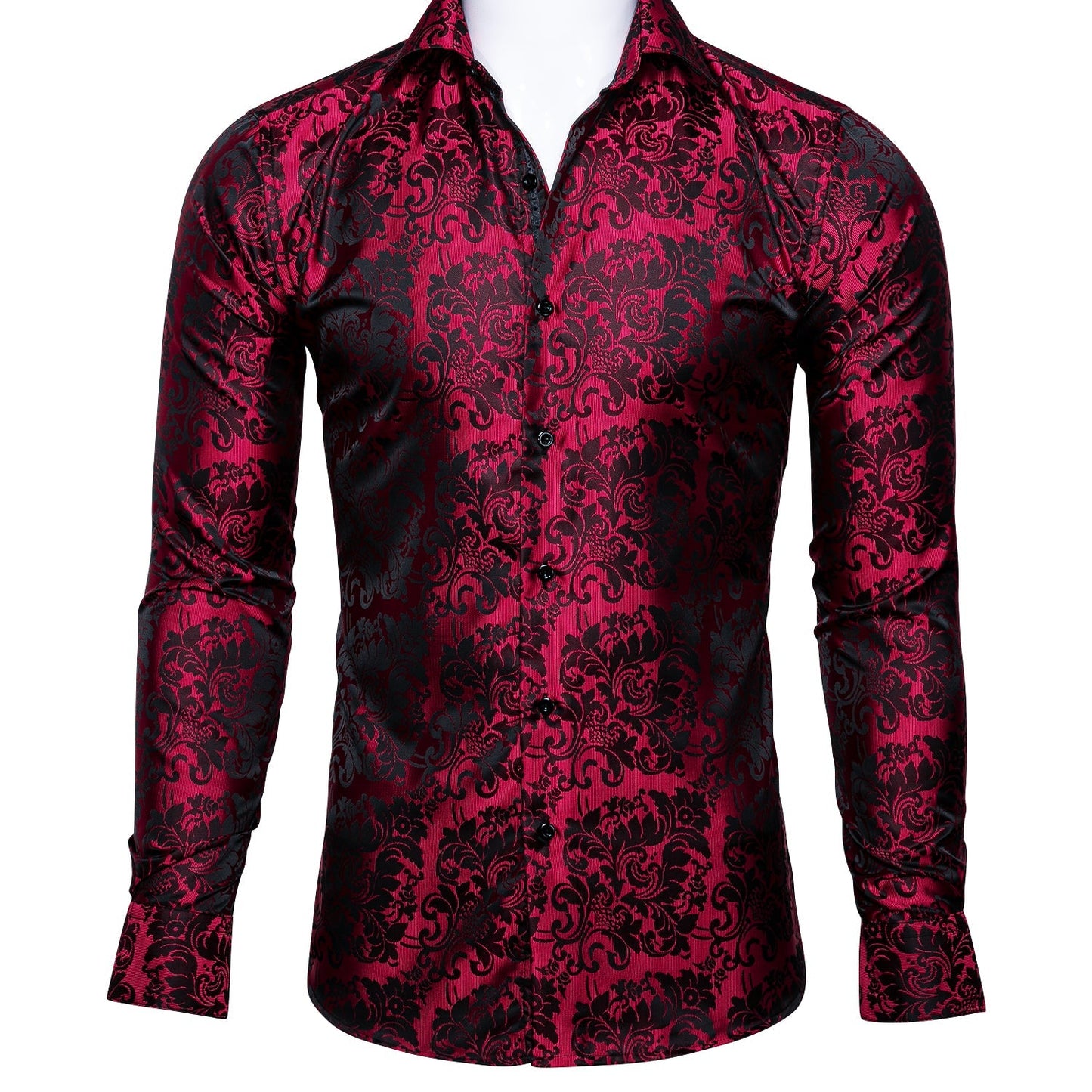 Red and Black Ornamental Dress Shirt shirt S   - Sophisticated Gentlemen