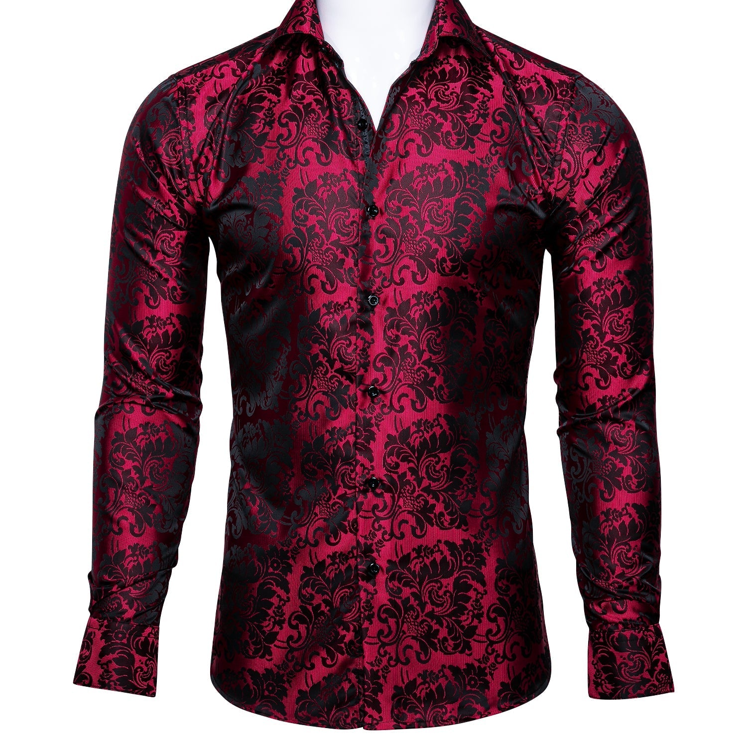 Red and Black Ornamental Dress Shirt shirt S   - Sophisticated Gentlemen