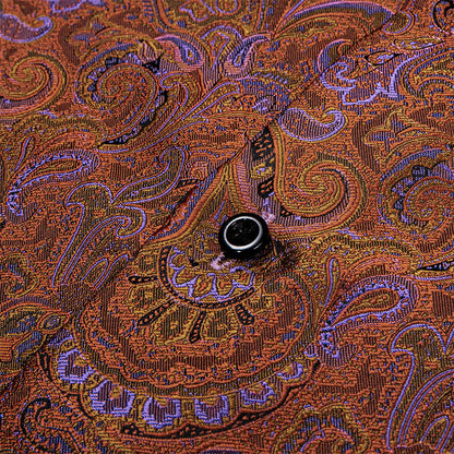 Brown and Purple Paisley Dress Shirt shirt    - Sophisticated Gentlemen