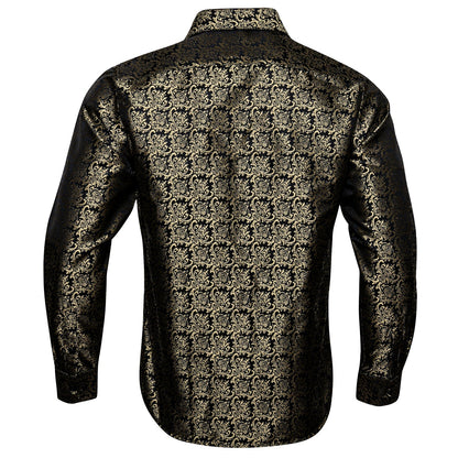 Gold and Black Ornamental Dress Shirt shirt    - Sophisticated Gentlemen